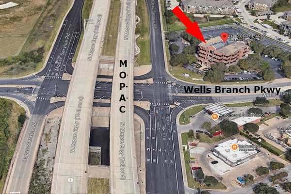 Map to Hair of the Arts at 13915 N MoPac Expy, Suite 302 in Austin, Texas